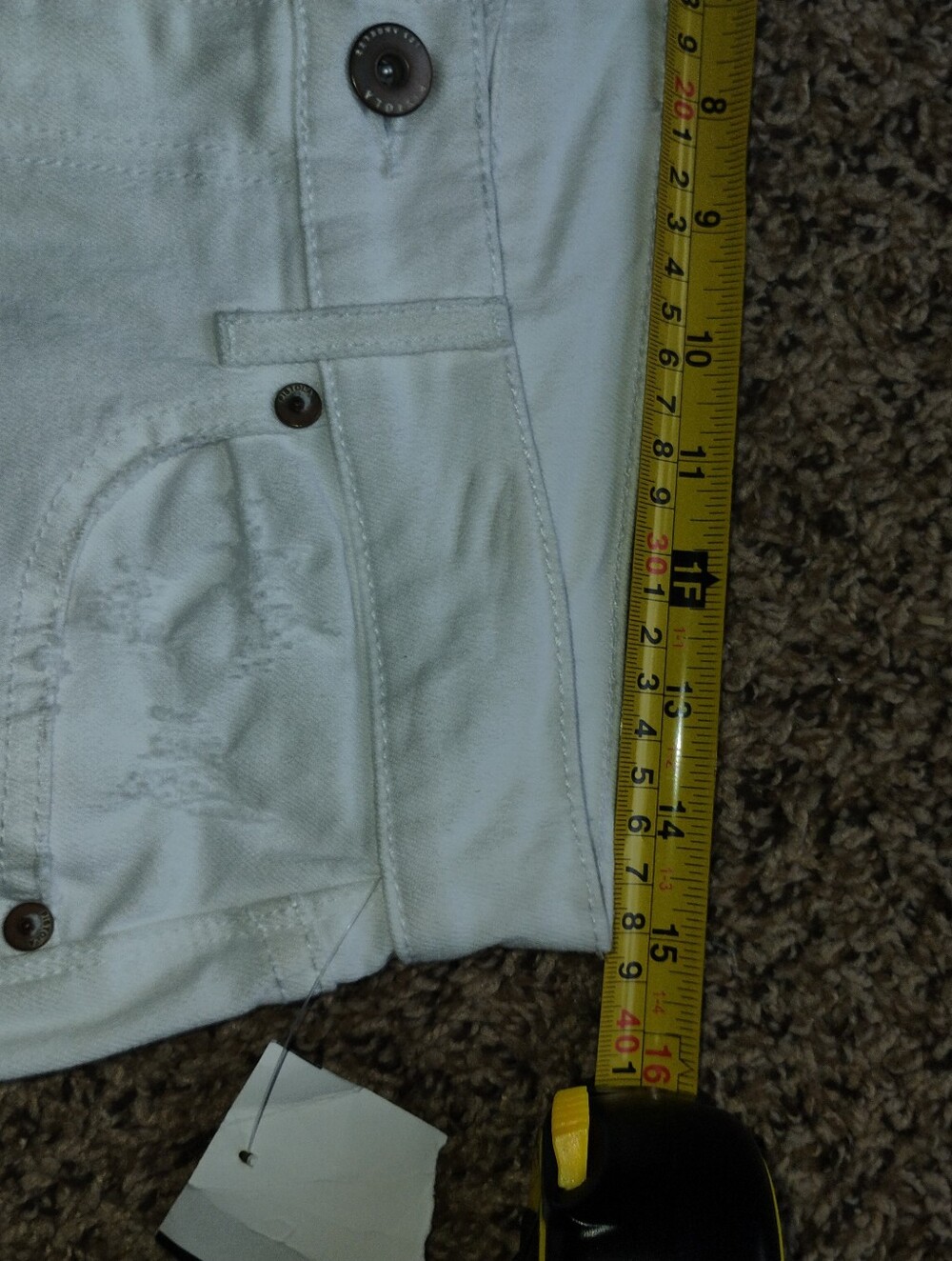 New PISTOLA Rare Dept Store Sample White Distressed Straight Leg Jeans Size 4 - Picture 6 of 12